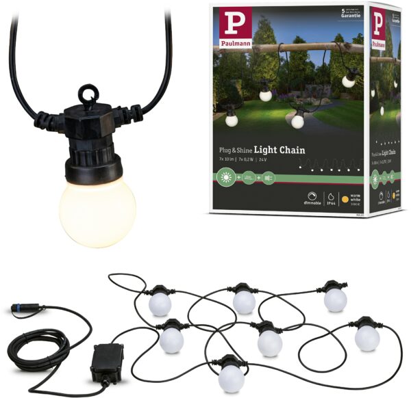 Paulmann LED-Lichterkette "Outdoor Plug & Shine Lichterkette" weiß